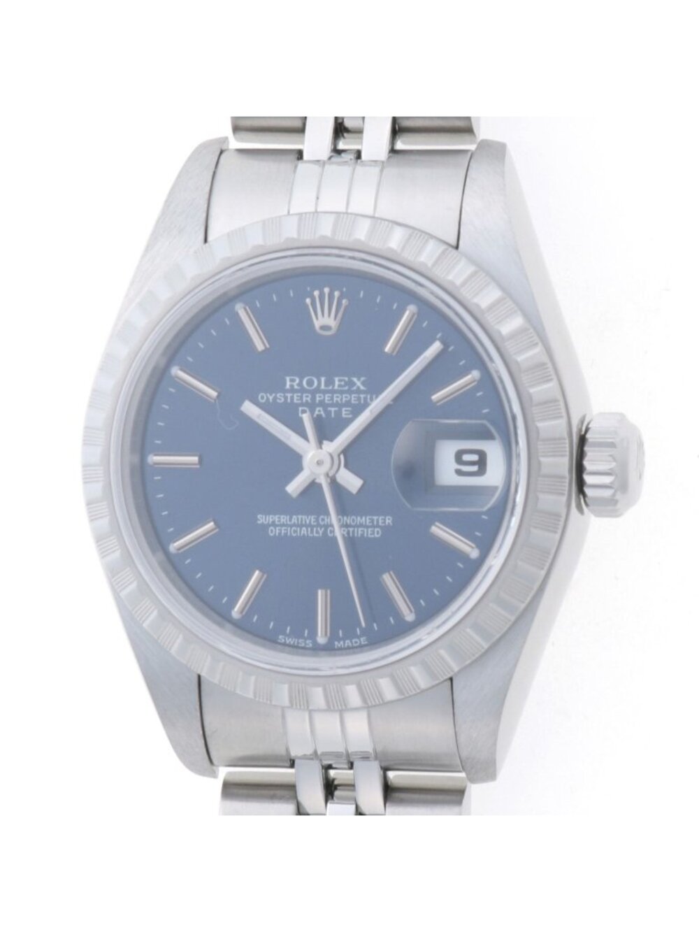 Rolex Oyster Watch Stainless Steel Blue Bardial Automatic